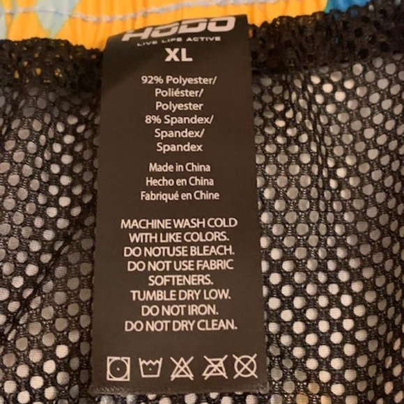 HodoSports Men's Multi-Colored Blue/Yellow/White Swim Trunks XXL NWT - Picture 5 of 5